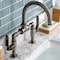 Kingston Brass Whitaker Industrial Style Bridge Bathroom Faucet W/Pop-Up Drain, Blk SS KS217KLVN - alternate 3